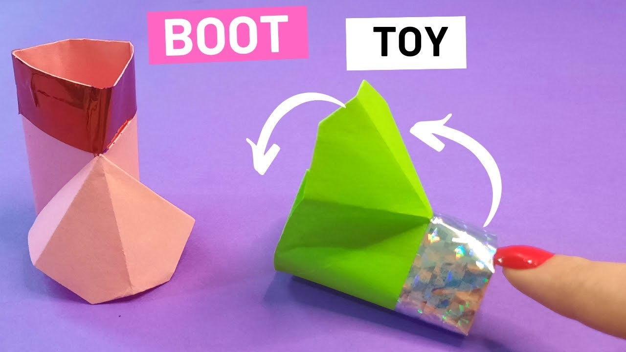 How to make origami Christmas Santa boot EASY.cute Paper Christmas Santa boot toy origami