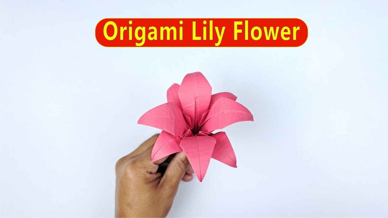 How To Make Origami Lily Flower.diy Lily Flower.easy Paper Crafts