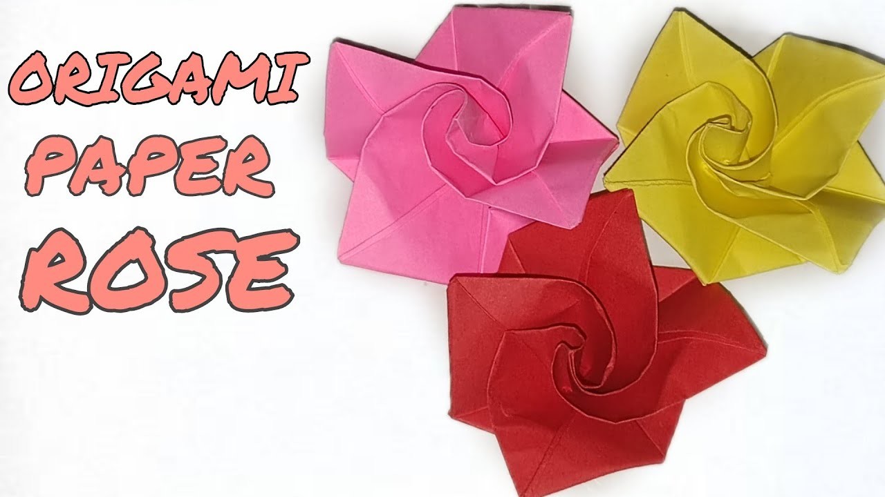 HOW TO MAKE ORIGAMI PAPER ROSE.DIY FLOWERS