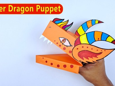 How to Make Paper Dragon Puppet.DIY Paper Dragon.Easy Paper Crafts