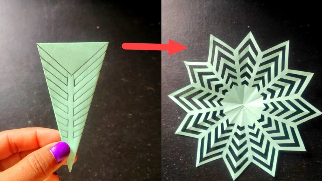 How To Make Paper Snowflake ❄️ For Christmas.Paper Cutting Design.Easy Christmas Decoration Ideas