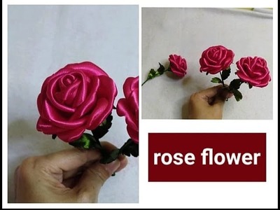 How to Make Rose Flower From Satin Ribbon DIY