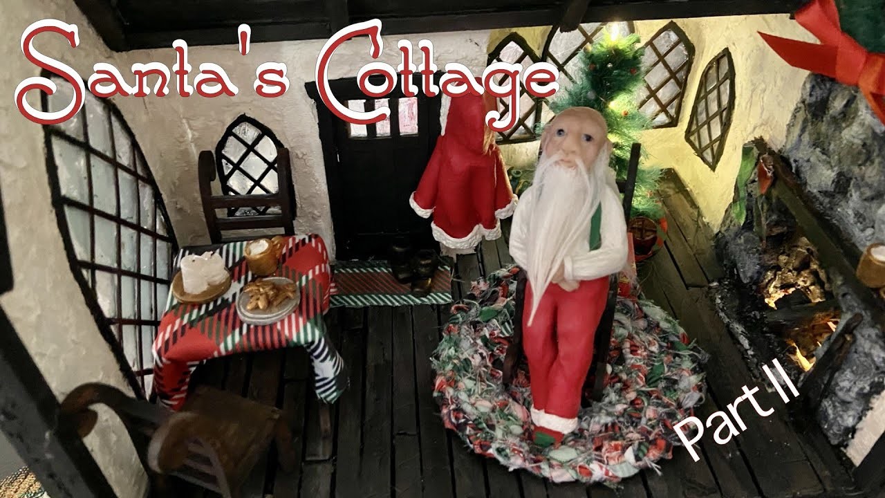 I Sculpted Santa Claus from polymer clay. Santa Claus Cottage Part 2 Miniature Diorama