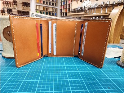 Making a Leather Tri Fold 2 0 Wallet with stacked pockets