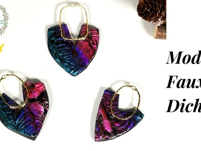 Modern Faux Dichroic Polymer Clay Tutorial with Beebeecraft Supplies - Day 17 Clay Advent Calendar