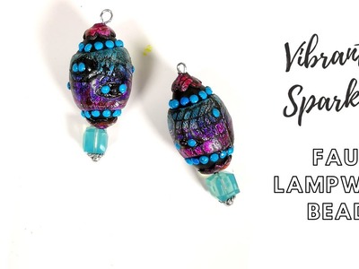 NEW Vibrant and Sparkling Faux Lampwork Beads Polymer clay tutorial - Day 23