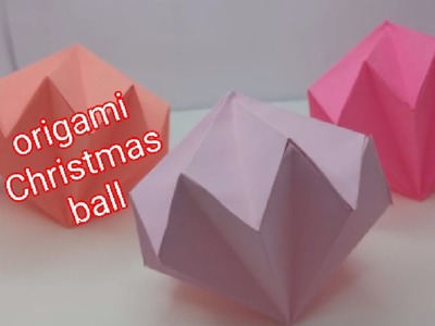 Origami Christmas ball | DIY paper decorations idea | origami Christmas ball for tree decorations