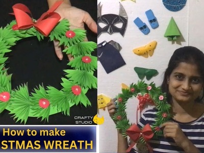 Paper Christmas Wreath| How To Make Christmas Wreath| Christmas Wreath  DIY Craft| Christmas Decor