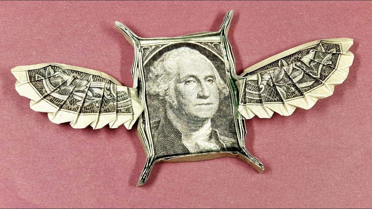 Phong Tran Origami | Dollar Origami George Washington - winged painting | Money Origami