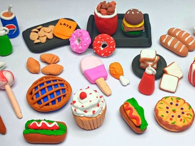 Realistic DIY How To Make Polymer Clay Miniature Food | Barbie Fast Food Mini | Dollhouse Food Item