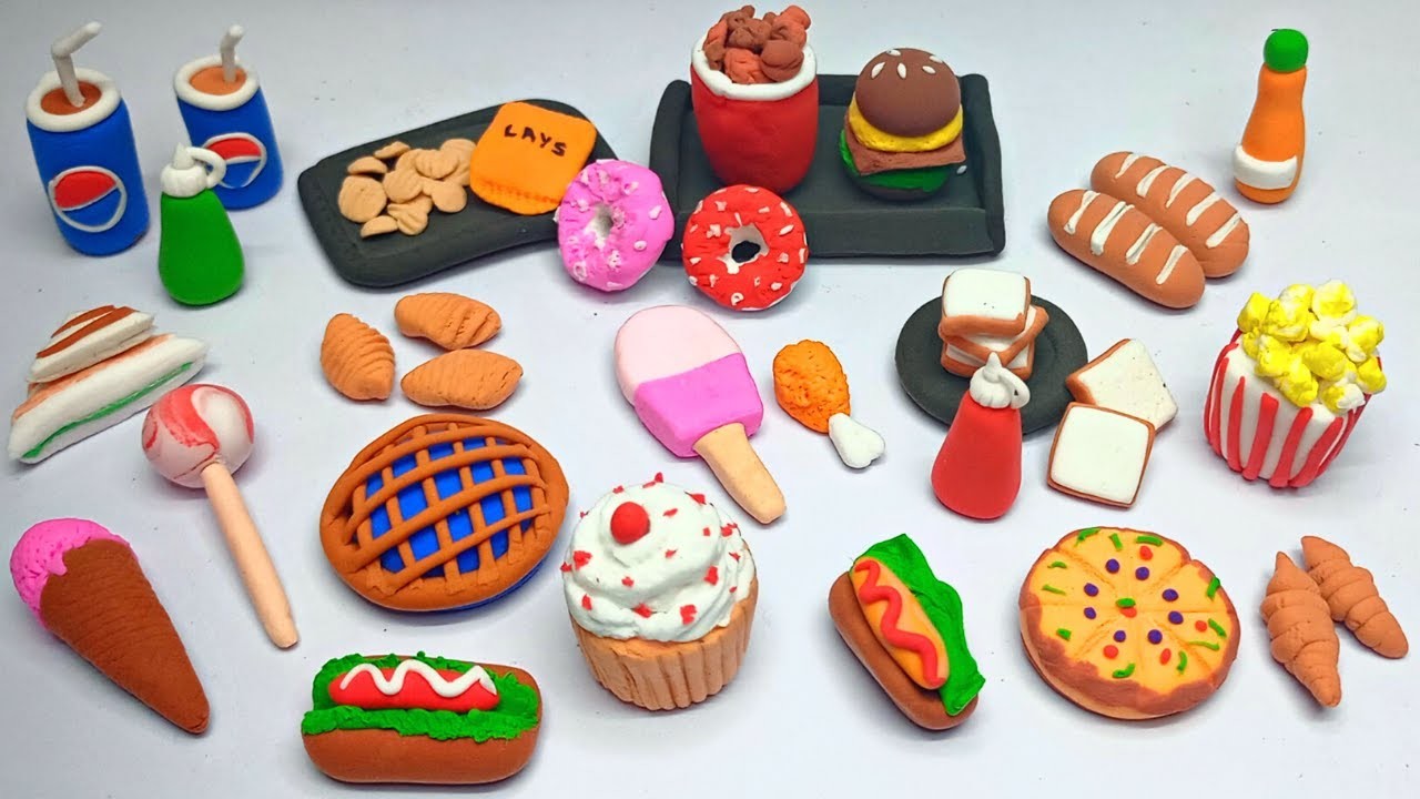 Realistic DIY How To Make Polymer Clay Miniature Food | Barbie Fast Food Mini | Dollhouse Food Item