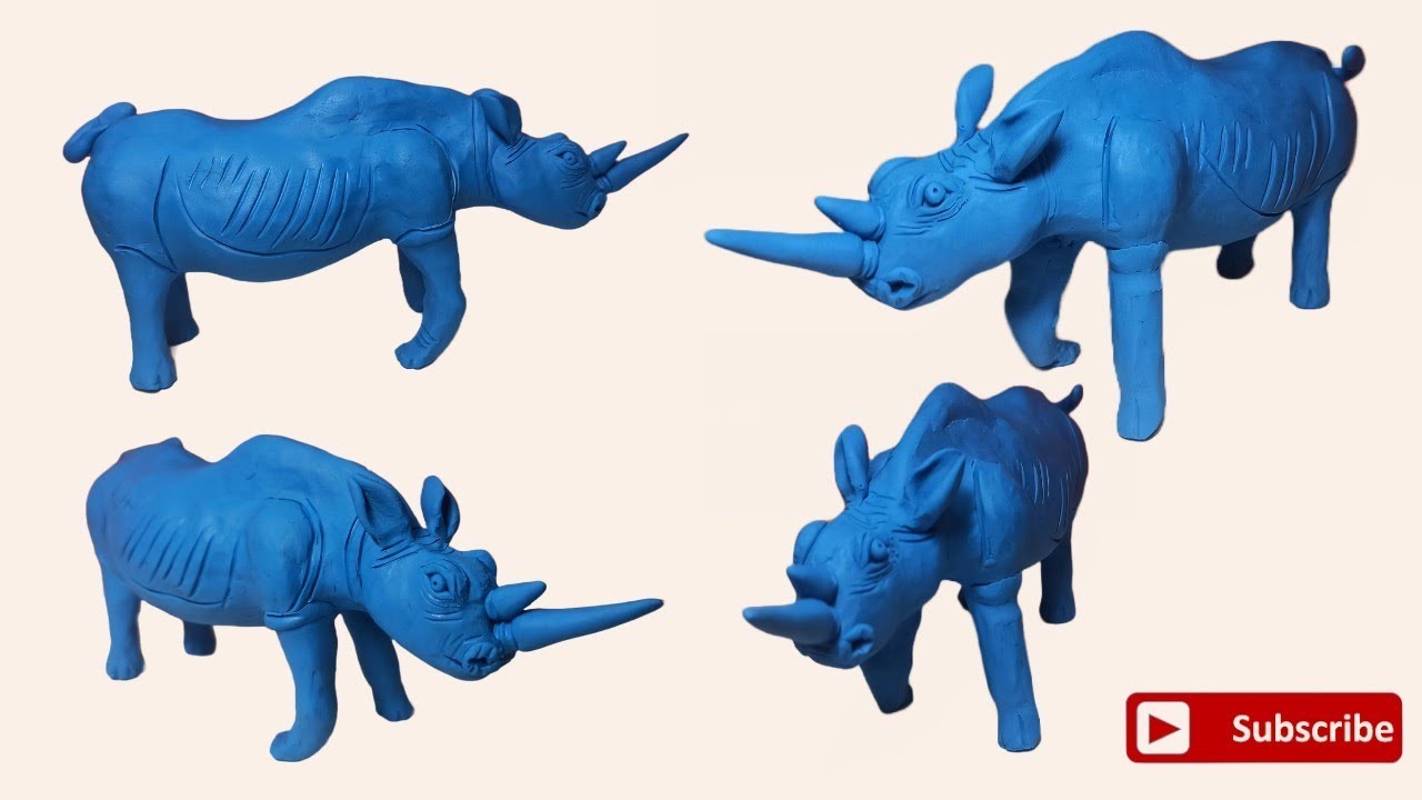 Sculpting Rhino ???? with Polymer CLAY.CLAY Rhino.CLAY Modelling