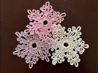 Snowflake resembling a flower, quick and easy crochet, #3