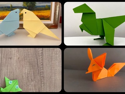 Top 4 Origami Craft | Bird | Dino | Frog | Fox