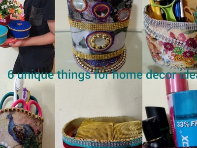 6 unique crafts form best out of waste||DIY home accessories things ||useful craft||