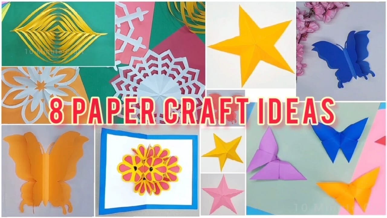 8 DIY PAPER CRAFT IDEAS | PAPER CRAFT | PAPER CUTTING ART