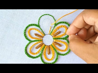 Amazing Flower Hand Embroidery Designs ! 3(three) Step Design Flower Embroidery Tutorial New Tricks