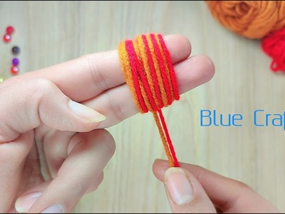 Amazing Woolen Flower Craft Idea Using Finger | Easy Woolen Flower Making | Woolen Craft