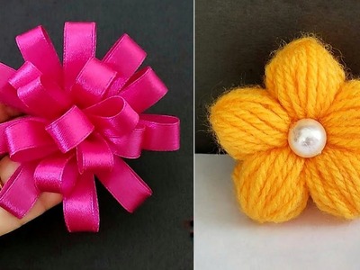 Beautiful Woolen Flower Making Trick - Embroidery Flower Making Trick - DIY Wool Crafts - diy flower