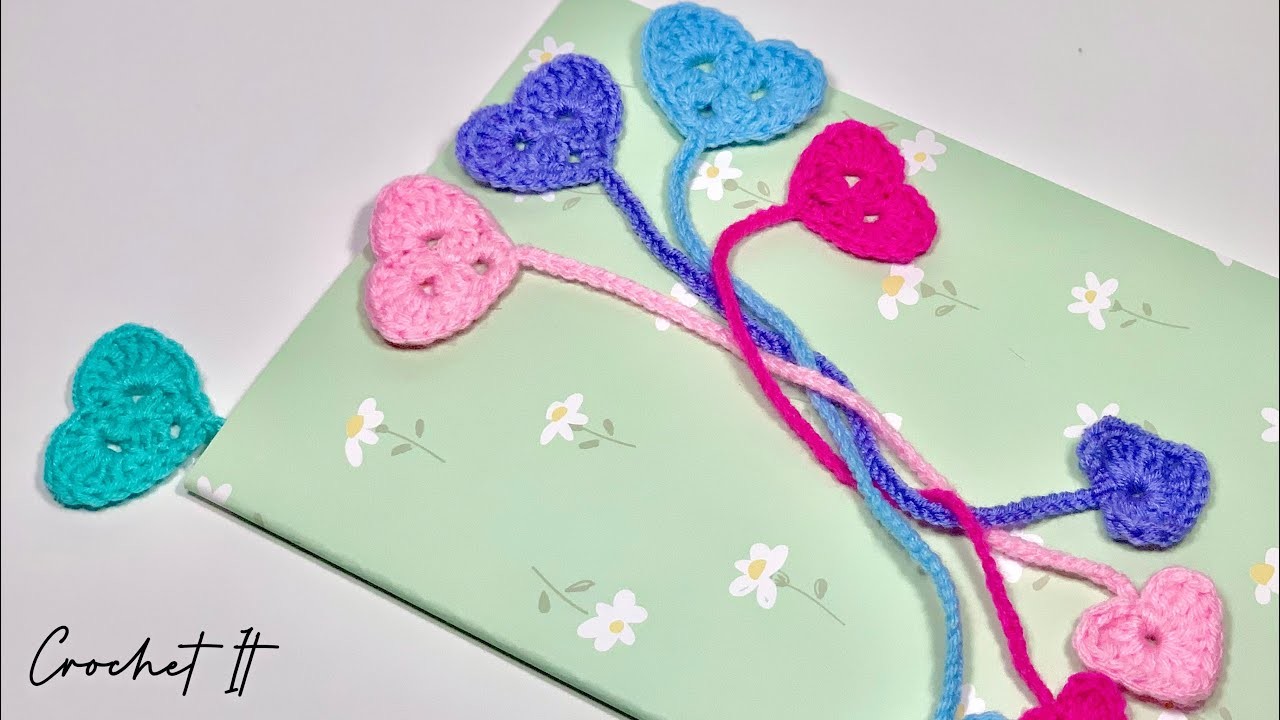 Crochet Bookmark ???? ????????| Simple and Easy Heart Bookmark | Full Tutorial | Crochet It