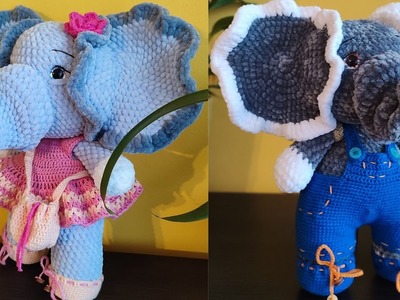 Crochet Elephant stitch tutorial (Part2) - baby elephant clothes, Easy Crochet Elephant