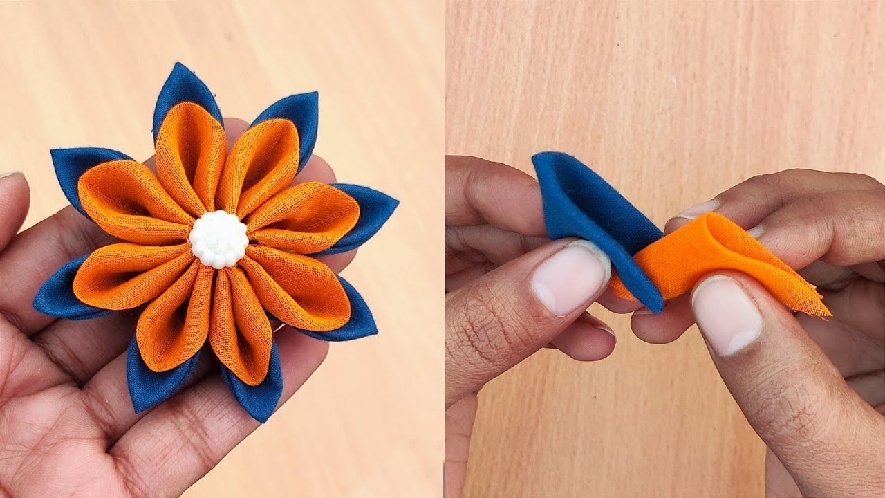 DIY: Easy Fabric Flower Making New Ideas | Kapde Ke Phool Banana, Cloth Flower Making