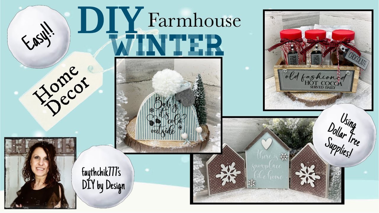 DIY Easy Farmhouse Winter Crafts | DIY Dollar Tree Winter Crafts | DIY Winter Home Decor 2022