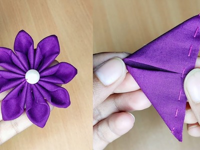 DIY: Easy Tricks Fabric Flowers Making |  New Design Cloth Flower Making