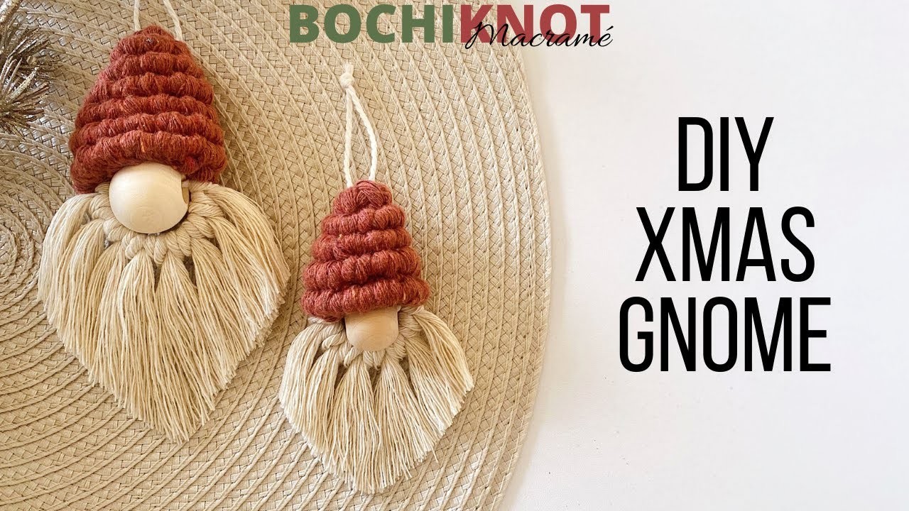 DIY Gnome Christmas Santa Ornament - A Beginner's Easy to Follow Macrame Tutorial