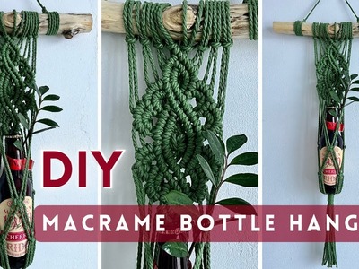 DIY Macrame Bottle Hanger │ Hanging Bottle Planter │ Macrame Planter │ Home Decor Idea │ Craft Idea