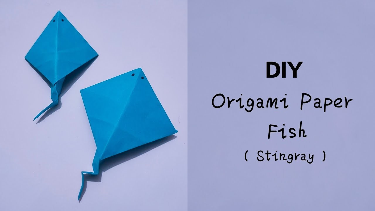 DIY paper fish stingray | Origami paper crafts | Easy Paper crafting ideas | School crafts