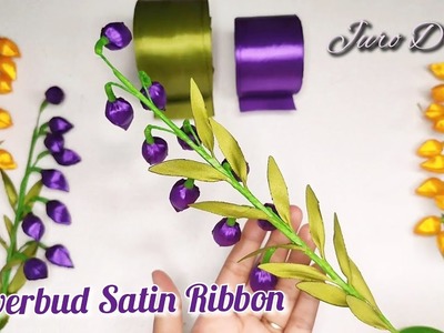 DIY| Tutorial Satin Ribbon Flower Easy | Flowerbud