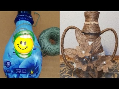 DIY Vase Jute Craft Home Decoration Recycling Ideas #jute #art #home #recyclingidea
