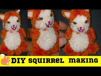 DIY woolen squirrel making| Bhava's hand touch craftsss| #cute #crafts #squirrel #woolencraft #diy