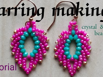Earring making tutorial||crystal earring making