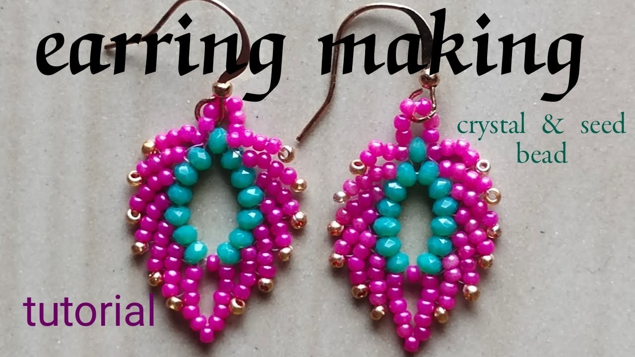 Earring making tutorial||crystal earring making