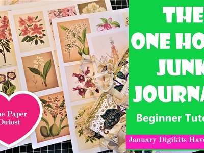 EASY BEGINNER JUNK JOURNAL in 1 Hour! + January 2023 Digikits Have Arrived! The Paper Outpost :)