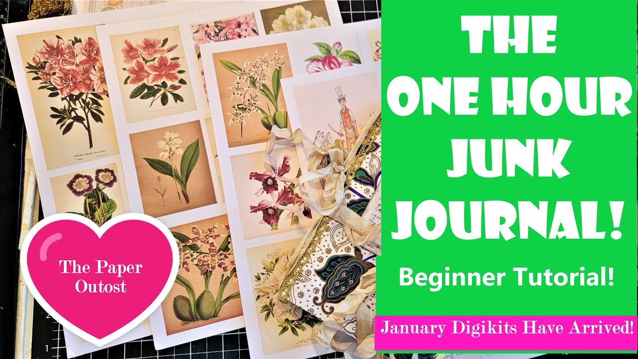 EASY BEGINNER JUNK JOURNAL in 1 Hour! + January 2023 Digikits Have Arrived! The Paper Outpost :)