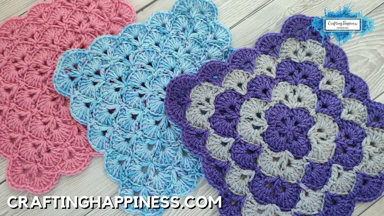 EASY STITCH FOR BLANKETS ???? - How To Crochet Shells Blanket Stitch Pattern Tutorial
