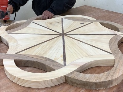 Extremely Ingenious Skills Curved Woodworking Craft Worker. Beautiful Tea Table With Unique Design