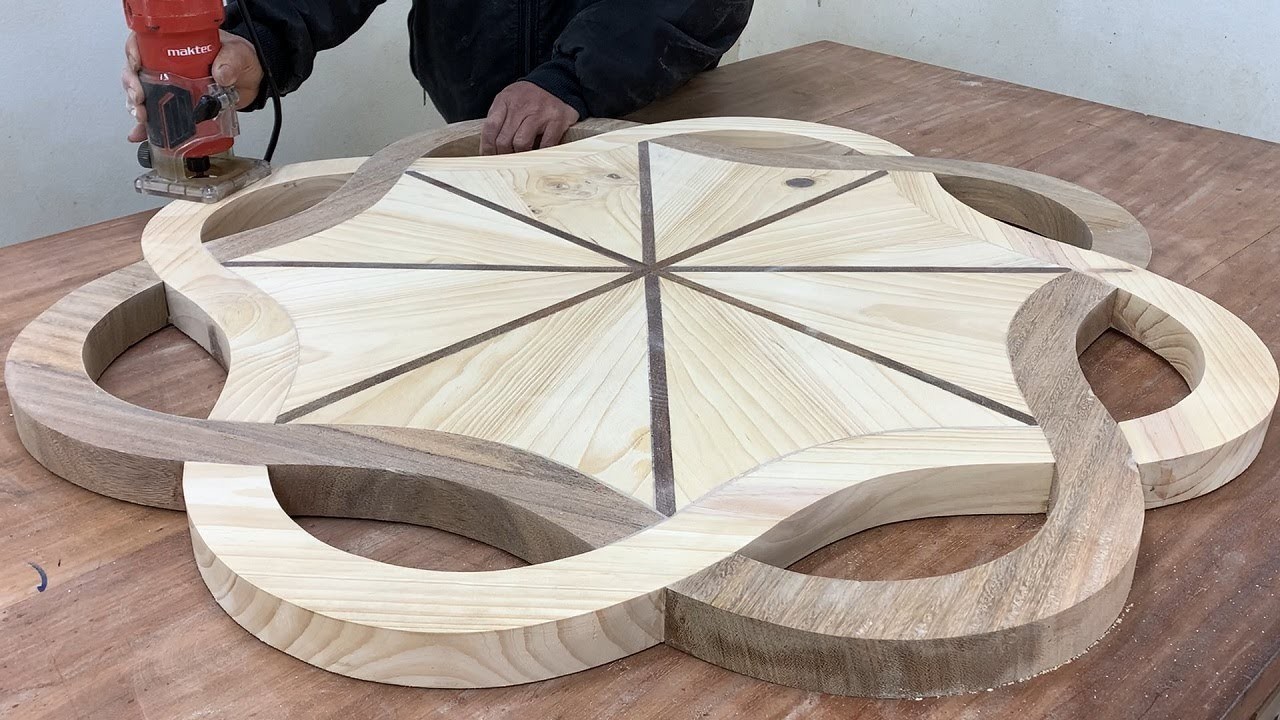 Extremely Ingenious Skills Curved Woodworking Craft Worker. Beautiful Tea Table With Unique Design