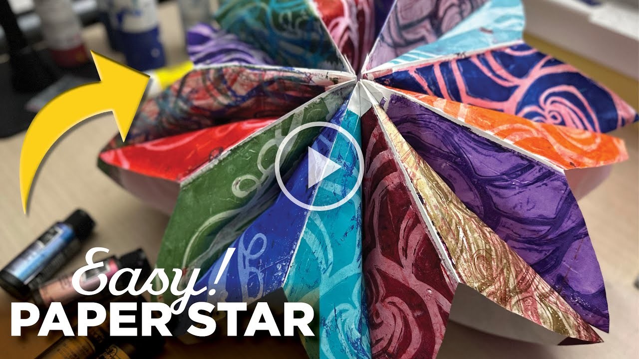 Fabulous Shimmery Gelli Printed Paper Star, Easy!–Tutorial Tidbits