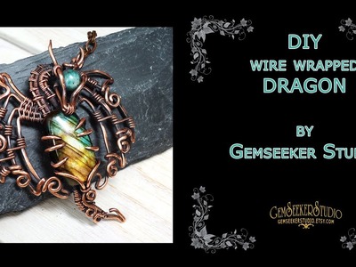 Fantasy DIY Dragon. Learn how to Make a Wire Wrapping Dragon Necklace.