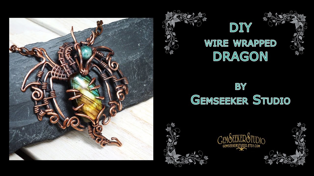 Fantasy DIY Dragon. Learn how to Make a Wire Wrapping Dragon Necklace.