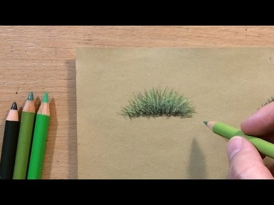 How to Draw Grass and Dirt - Landscape in Colored Pencil