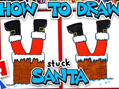 How To Draw Santa Stuck In A Chimney
