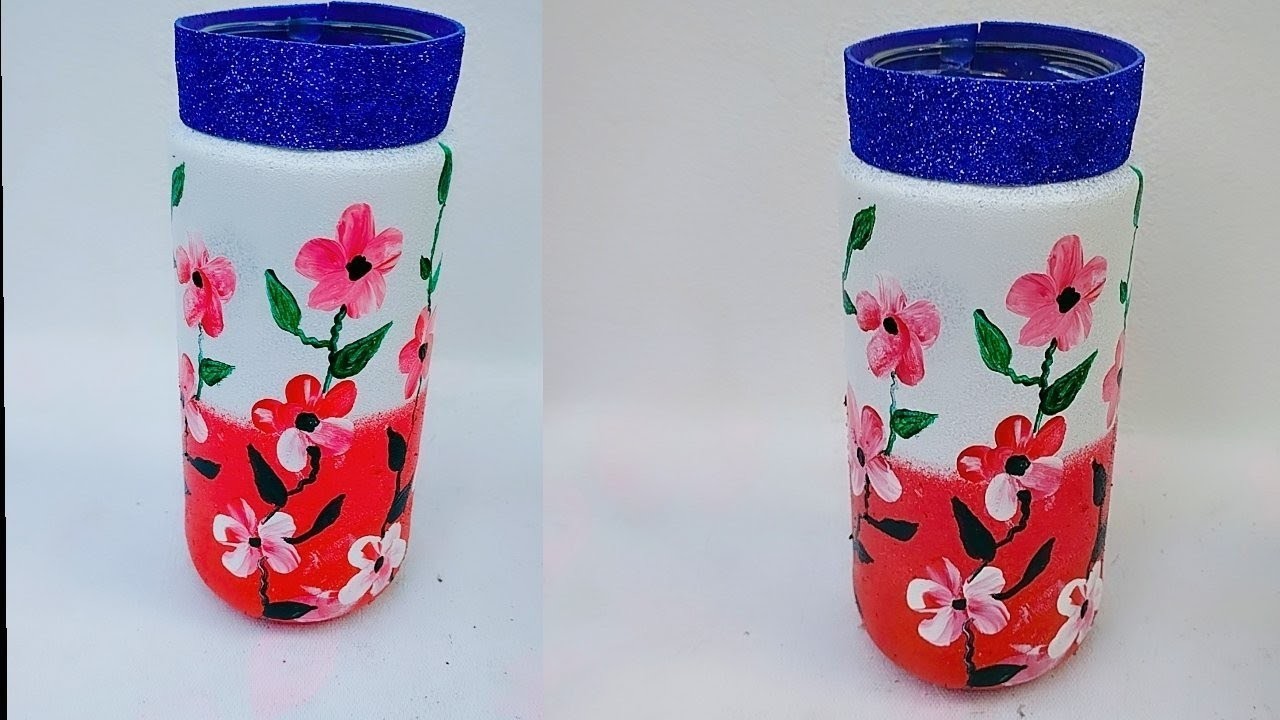 How to make jar design. Room decor ideas ???? Beast of waste ideas.glass jar designs