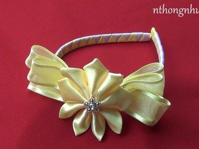 ???? How to make ribbon headband ???? Satin Ribbon Rose flowers ???? Ribbon Flower With Joyce