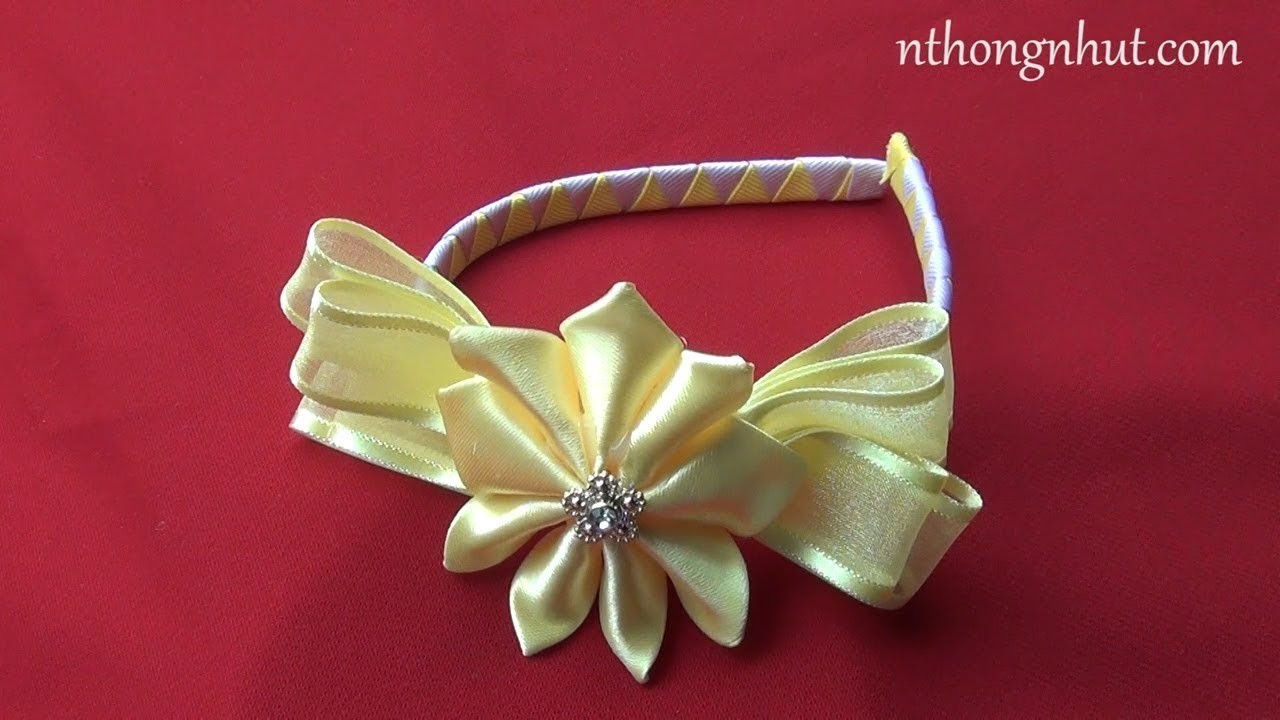 ???? How to make ribbon headband ???? Satin Ribbon Rose flowers ???? Ribbon Flower With Joyce