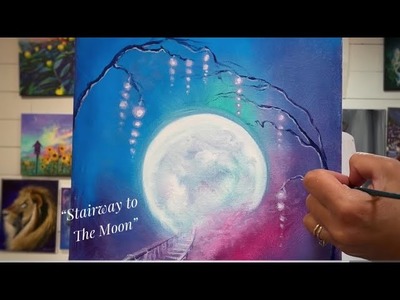 How To Paint A Stairway To The Moon ???? acrylic painting tutorial